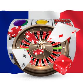 drapeau français jeux de casino cartes dés roulette jetons